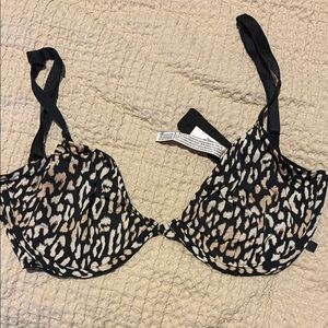 Victoria's Secret Black and Tan Animal Print Bra